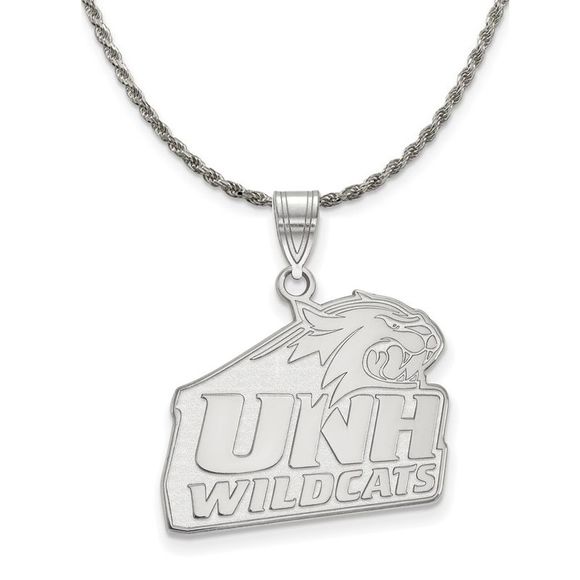 Sterling Silver U. of New Hampshire Wildcats Large Necklace - 22 Inch